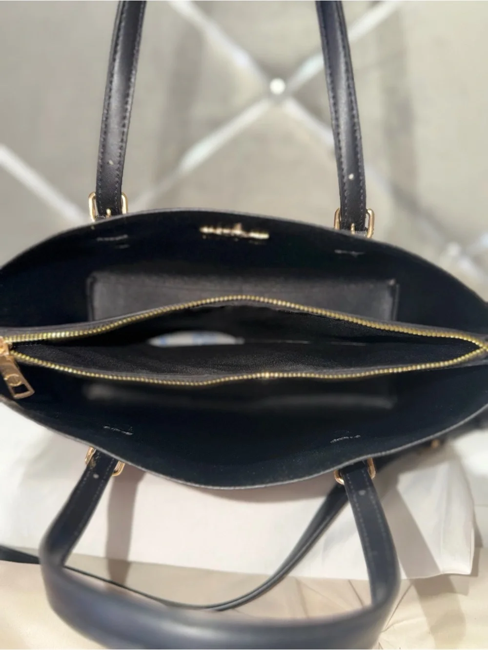 Coach Brown Signature Canvas Messenger Bag with Black Trim